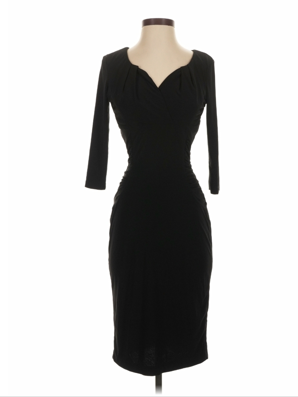 Mikarose Black Wiggle Dress 3/4 Sleeves Cinched Waist size XS